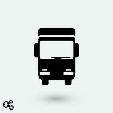 Kamyon işareti simgesi, düz tasarım en iyi vektör simgesi