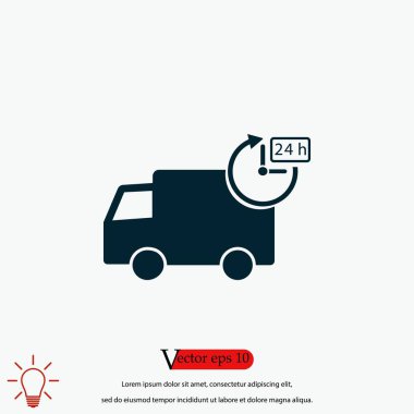 Teslimat simgesi, düz tasarım en iyi vektör simgesi