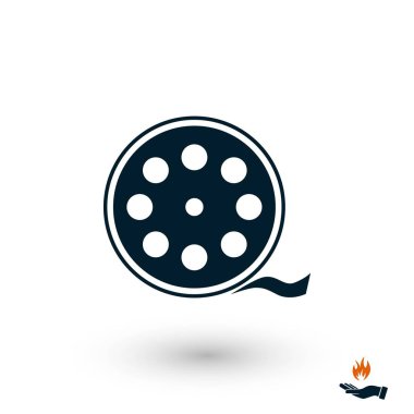 Videocamera tek simgesi, düz tasarım en iyi vektör simgesi