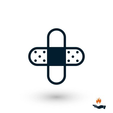 Bandaj sıva simgesi, düz tasarım en iyi vektör simgesi