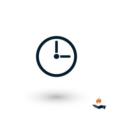 Saat simge vektör, düz tasarım en iyi vektör simgesi