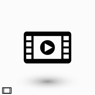 film film şeridi vektör simgesi, düz tasarım en iyi vektör simgesi