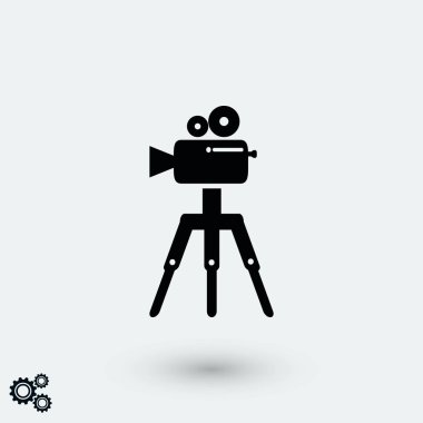 Video kamera simgesi, düz tasarım en iyi vektör simgesi