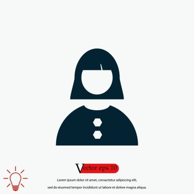 kadın simge vektör, düz tasarım en iyi vektör simgesi