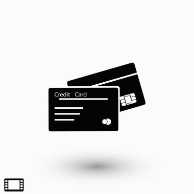 kredi kartı simgesi, düz tasarım en iyi vektör simgesi