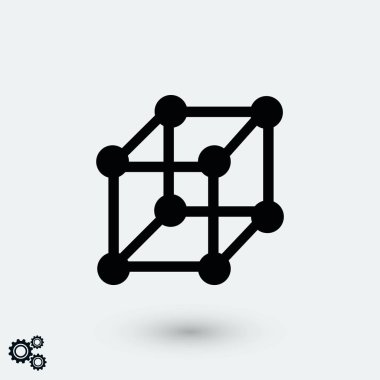 küp simge vektör, düz tasarım en iyi vektör simgesi