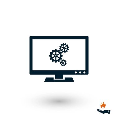 dizüstü bilgisayar simgesini, düz tasarım en iyi vektör simge ayarlama