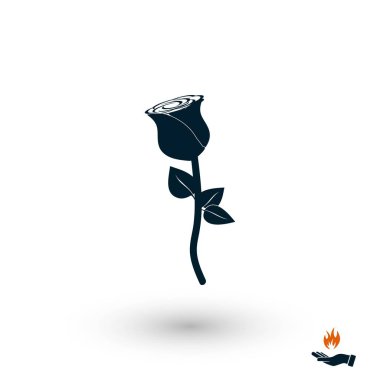 Gül simge vektör, düz tasarım en iyi vektör simgesi