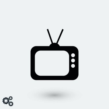 TV simge vektör, düz tasarım en iyi vektör simgesi