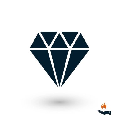 Elmas vektör simgesi, düz tasarım en iyi vektör simgesi