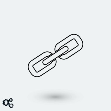 Zincir bağlantı simge vektör, düz tasarım en iyi vektör simgesi