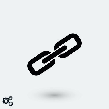 Zincir bağlantı simgesi, düz tasarım en iyi vektör simgesi