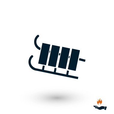 atlı kızak simge vektör, düz tasarım en iyi vektör simgesi