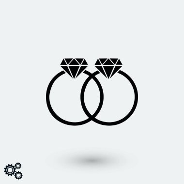 Yüzük vektör simgesi, düz tasarım en iyi vektör simgesi