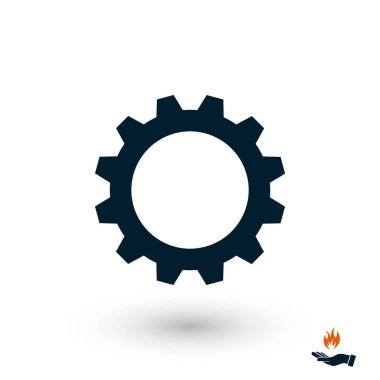 dişli simge vektör, düz tasarım en iyi vektör simgesi