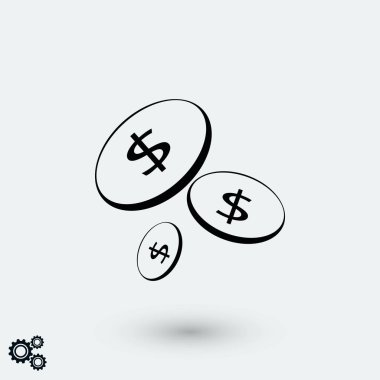 Düz para vektör simgesi, düz tasarım en iyi vektör simgesi