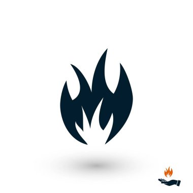 Yangın simge vektör, düz tasarım en iyi vektör simgesi