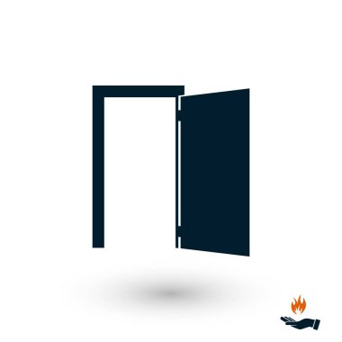 Kapı simge vektör, düz tasarım en iyi vektör simgesi