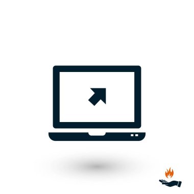 Vektör monitör simgesini, düz tasarım en iyi vektör simgesi