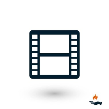 film film şeridi vektör simgesi, düz tasarım en iyi vektör simgesi
