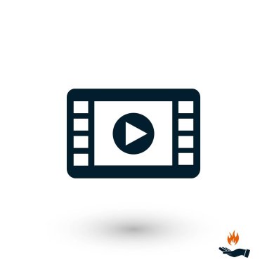 film film şeridi vektör simgesi, düz tasarım en iyi vektör simgesi