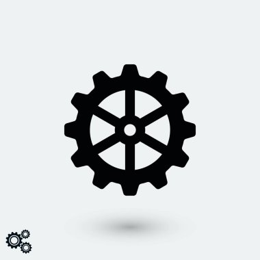 dişli simge vektör, düz tasarım en iyi vektör simgesi