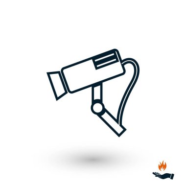 Gözetim kamera vektör simgesi, düz tasarım en iyi vektör simgesi