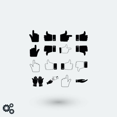 El simge vektör, düz tasarım en iyi vektör simgesi