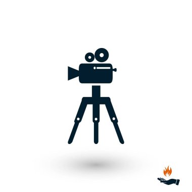 Video kamera simgesi, düz tasarım en iyi vektör simgesi