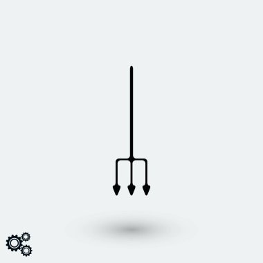 Bahçe çatal vektör simgesi, düz tasarım en iyi vektör simgesi