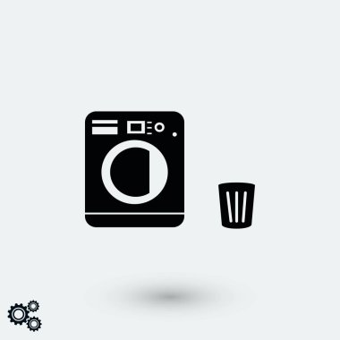 Çamaşırhane simgeler vektör, düz tasarım en iyi vektör simgesi