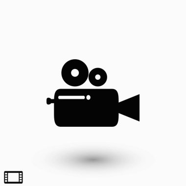 Sinema kamera simgesi, düz tasarım en iyi vektör simgesi