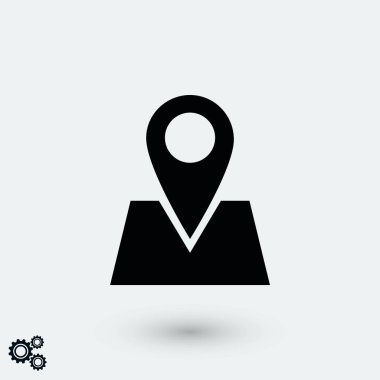 Harita simgesi, düz tasarım en iyi vektör simgesi pin