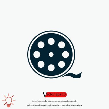 Videocamera tek simgesi, düz tasarım en iyi vektör simgesi