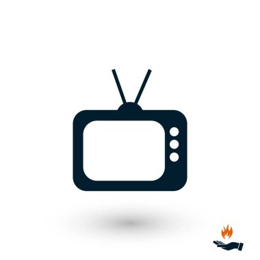 TV simge vektör, düz tasarım en iyi vektör simgesi