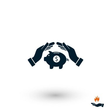 Kaydetme, kumbara, düz tasarım en iyi vektör simge vektör simgesi