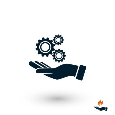 Kurulum ve destek simgesi, düz tasarım en iyi vektör simgesi