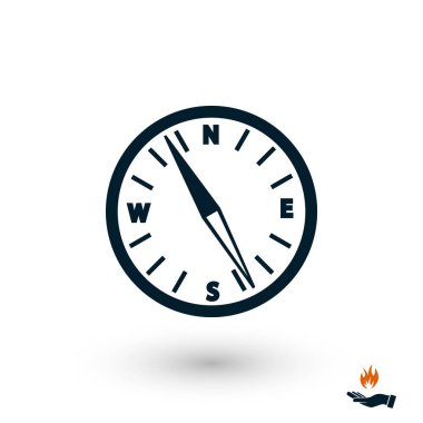 Pusula vektör simgesi, düz tasarım en iyi vektör simgesi