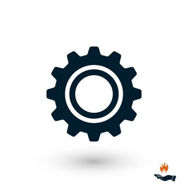 dişli simge vektör, düz tasarım en iyi vektör simgesi