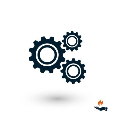 dişli simge vektör, düz tasarım en iyi vektör simgesi