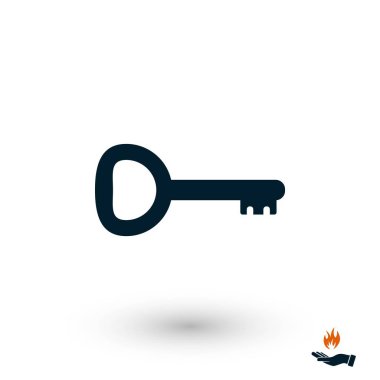 Anahtar simge vektör, düz tasarım en iyi vektör simgesi