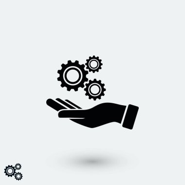 Kurulum ve destek simgesi, düz tasarım en iyi vektör simgesi