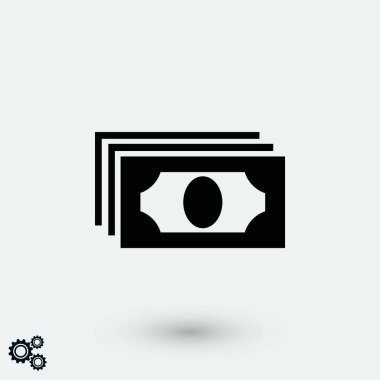 Dolar simge vektör, düz tasarım en iyi vektör simgesi