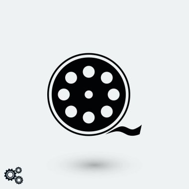 Videocamera tek simgesi, düz tasarım en iyi vektör simgesi