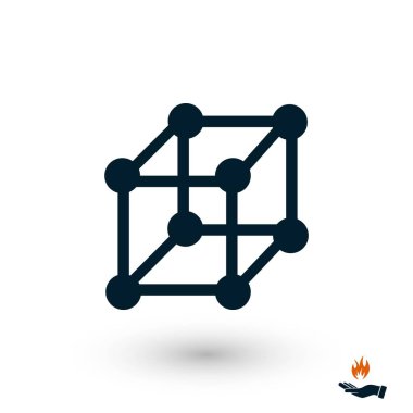 küp simge vektör, düz tasarım en iyi vektör simgesi