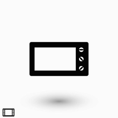 Mikrodalga fırın vektör simgesi, düz tasarım en iyi vektör simgesi