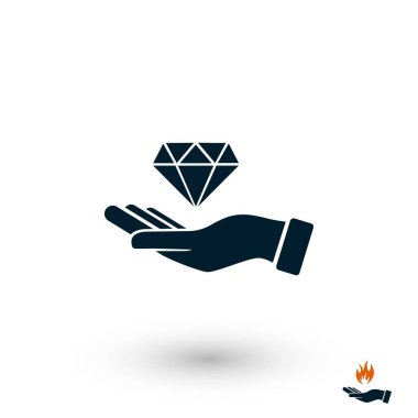 El ve yakın simge, düz tasarım en iyi vektör simgesi