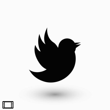 Doodle kuş simgesi, düz tasarım en iyi vektör simgesi