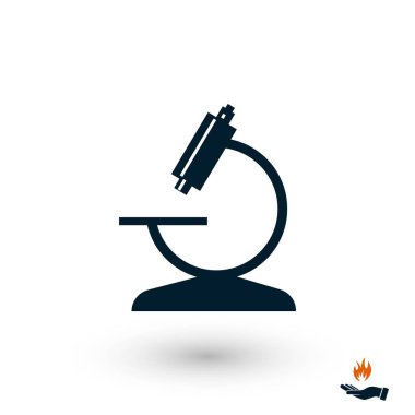 mikroskop simge vektör, düz tasarım en iyi vektör simgesi