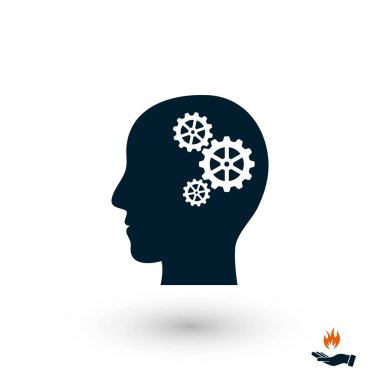 Ekibimizi vites kafa simgesi, düz tasarım en iyi vektör simgesi